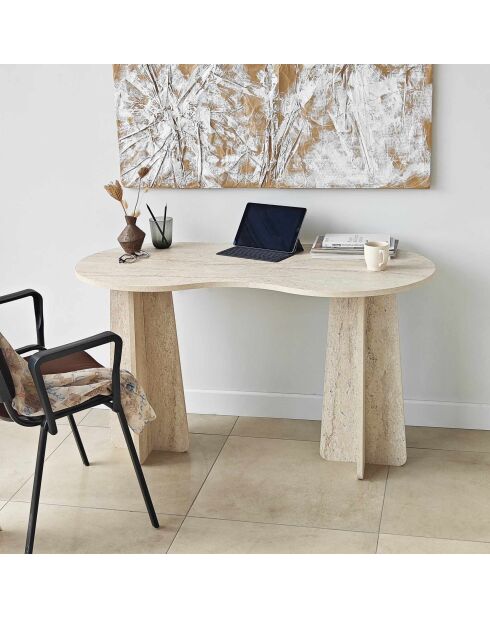 Bureau Infini travertin - 120x75x60 cm