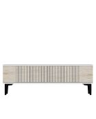 Meuble TV Corsa 120 blanc/travertin - 120x40,5x32 cm