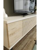 Meuble TV Corsa 120 blanc/travertin - 120x40,5x32 cm
