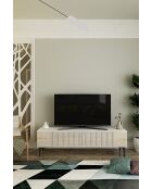 Meuble TV Corsa 120 blanc/travertin - 120x40,5x32 cm