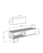 Meuble TV Corsa 120 blanc/travertin - 120x40,5x32 cm