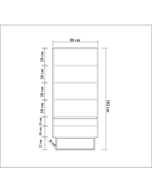 Bibliothèque Laxus Rea traverten - 80x182x36 cm
