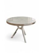 Eettafel Mos wit marmer/chroom - 90x74x90 cm