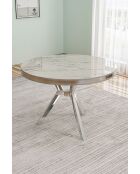 Eettafel Mos wit marmer/chroom - 90x74x90 cm