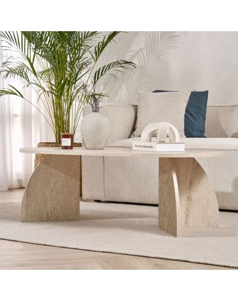 Tavolino Melina in travertino - 120x40x60 cm