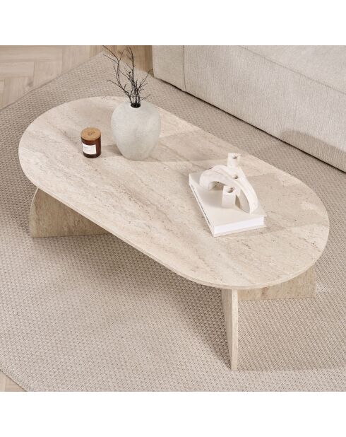 Tavolino Melina in travertino - 120x40x60 cm