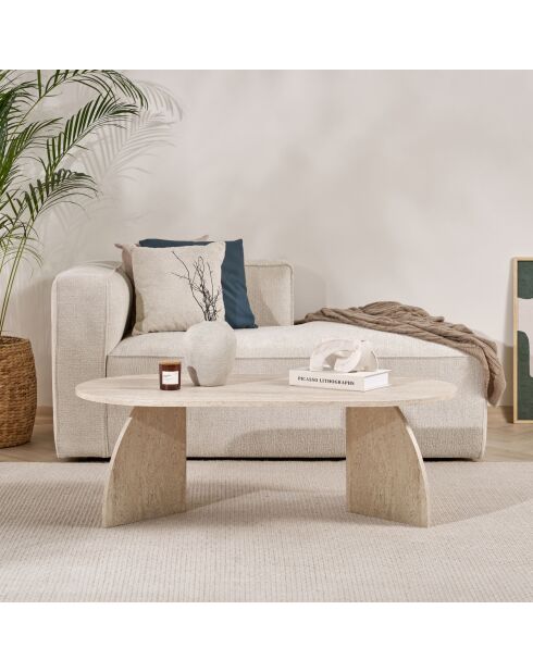 Tavolino Melina in travertino - 120x40x60 cm