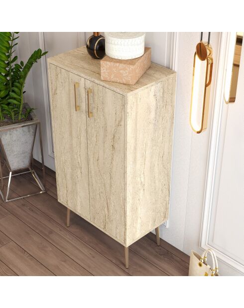 Zapatero Praga en travertino - 60x111x35 cm