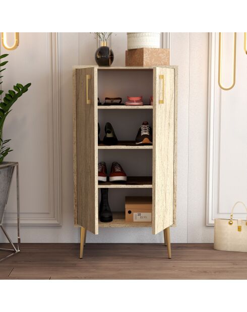 Zapatero Praga en travertino - 60x111x35 cm