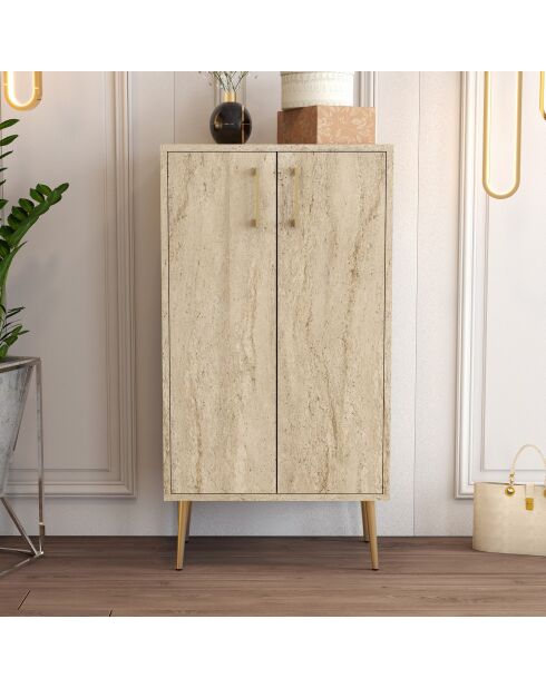 Zapatero Praga en travertino - 60x111x35 cm