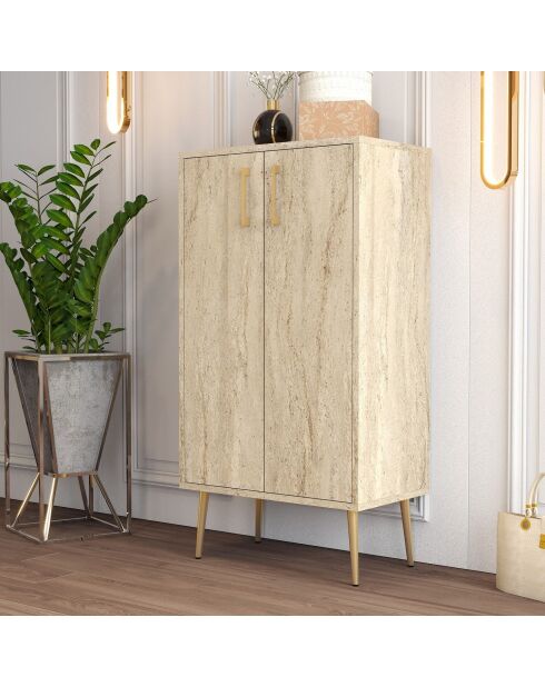 Zapatero Praga en travertino - 60x111x35 cm