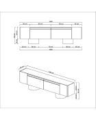 Mueble TV bohemio en travertino y dorado - 180x50x30 cm