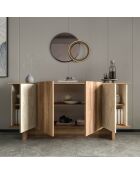 Consola Diana en travertino/nogal - 180x81x40 cm