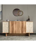 Consola Diana en travertino/nogal - 180x81x40 cm