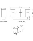 Consola Diana en travertino/nogal - 180x81x40 cm
