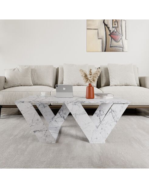Pipra Couchtisch Carrara-Marmor - 110x40x60 cm
