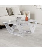 Pipra Couchtisch Carrara-Marmor - 110x40x60 cm