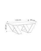 Pipra Couchtisch Carrara-Marmor - 110x40x60 cm