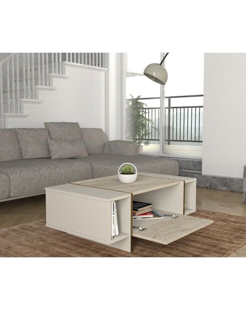 Salontafel Veyron travertijn/zandsteen - 103,8x37,3x60 cm