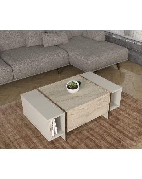 Salontafel Veyron travertijn/zandsteen - 103,8x37,3x60 cm