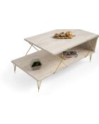 Salontafel Loire goud/travertin - 100x40x50 cm