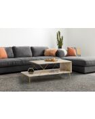 Salontafel Loire goud/travertin - 100x40x50 cm