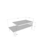 Salontafel Loire goud/travertin - 100x40x50 cm