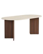Tavolo da pranzo Sablin travertin/Milano in noce - 180x75x90 cm