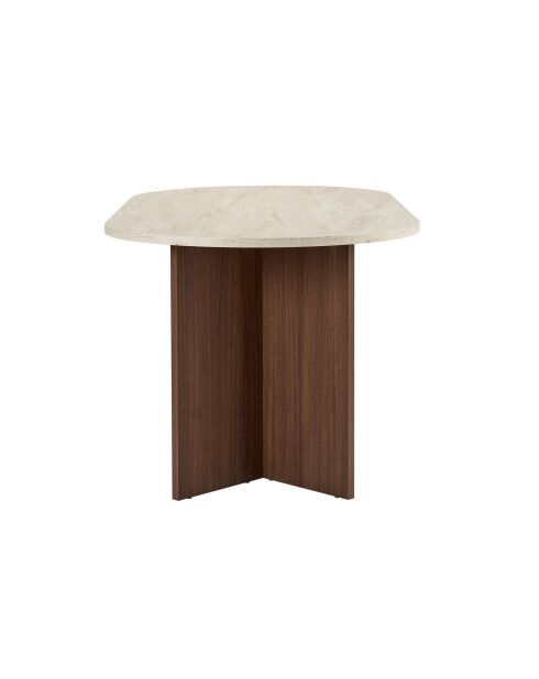 Tavolo da pranzo Sablin travertin/Milano in noce - 180x75x90 cm