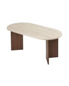 Tavolo da pranzo Sablin travertin/Milano in noce - 180x75x90 cm