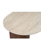 Tavolo da pranzo Sablin travertin/Milano in noce - 180x75x90 cm