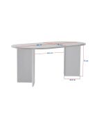 Tavolo da pranzo Sablin travertin/Milano in noce - 180x75x90 cm