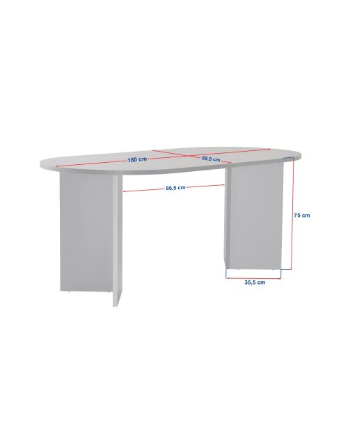 Tavolo da pranzo Sablin travertin/Milano in noce - 180x75x90 cm