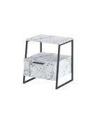 Mesita de noche de mármol Pal Carrara - 45x50x40 cm