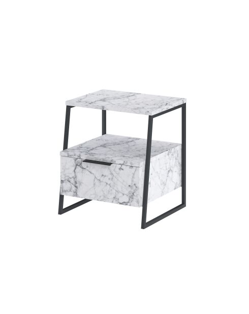Mesita de noche de mármol Pal Carrara - 45x50x40 cm