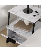 Mesita de noche de mármol Pal Carrara - 45x50x40 cm