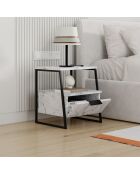 Mesita de noche de mármol Pal Carrara - 45x50x40 cm