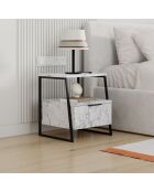 Mesita de noche de mármol Pal Carrara - 45x50x40 cm