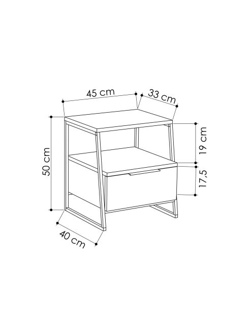 Mesita de noche de mármol Pal Carrara - 45x50x40 cm
