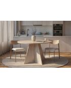 Tavolo da pranzo in travertino Virella - 120x75x120 cm