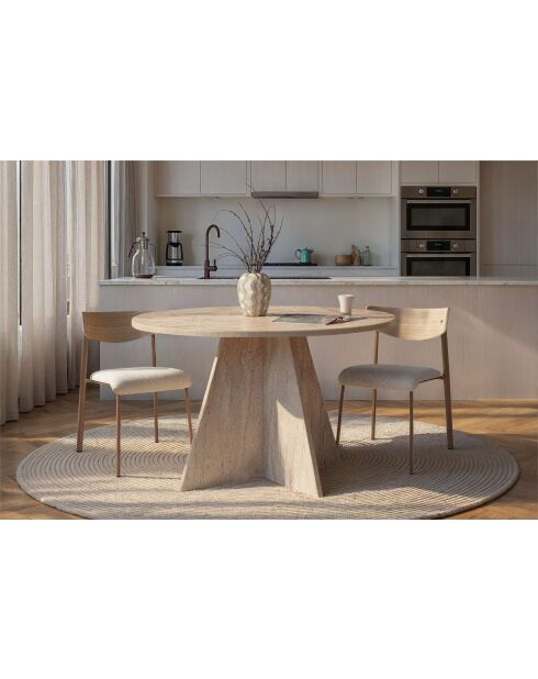 Tavolo da pranzo in travertino Virella - 120x75x120 cm