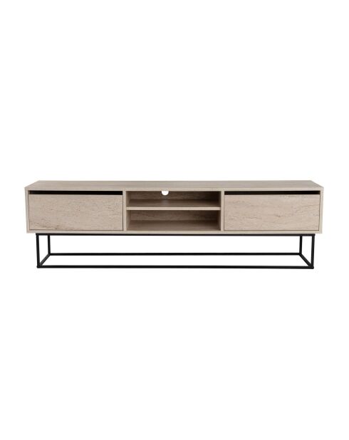 Soporte TV Evasion 180 negro/travertino - 180x50x40 cm