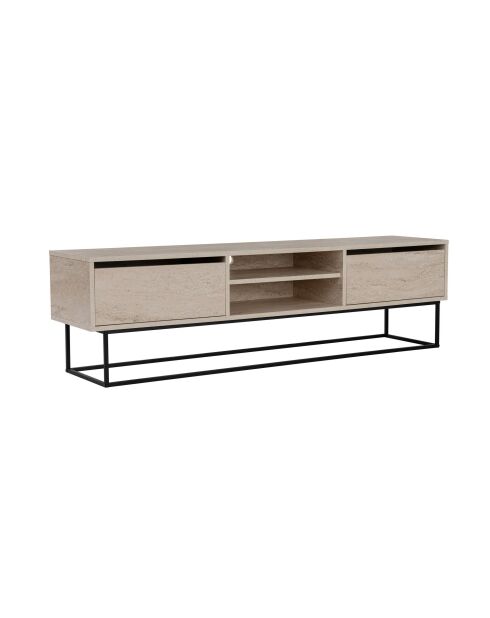 Soporte TV Evasion 180 negro/travertino - 180x50x40 cm