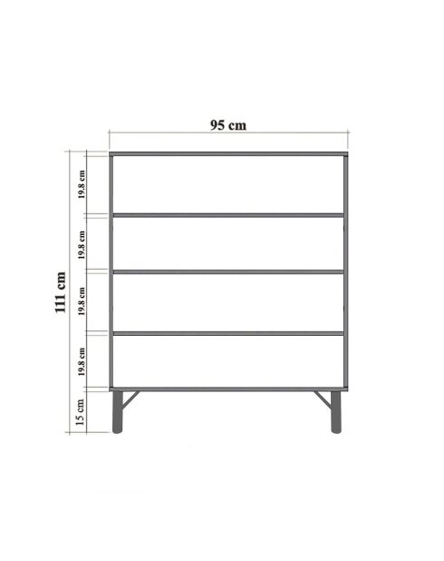 Multilux-Travertin-Multifunktionsschrank - 95x111x36 cm