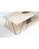 Mesita Labranda negra/travertino - 120x30x50 cm