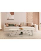 Mesita Labranda negra/travertino - 120x30x50 cm