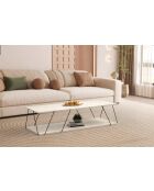 Mesita Labranda negra/travertino - 120x30x50 cm