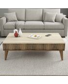 Couchtisch Milan aus Nussbaumholz/Travertin - 105x35x60 cm