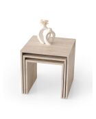3 Tables gigognes Flex-9409 blanc cassé- 50x50x50 cm