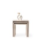 3 Tables gigognes Flex-9409 blanc cassé- 50x50x50 cm